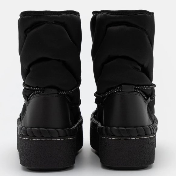 Tory Burch LEATHER TRIM SHEARLING LINING Sleeping Bag Boot BOOTIES - Picture 10 of 11